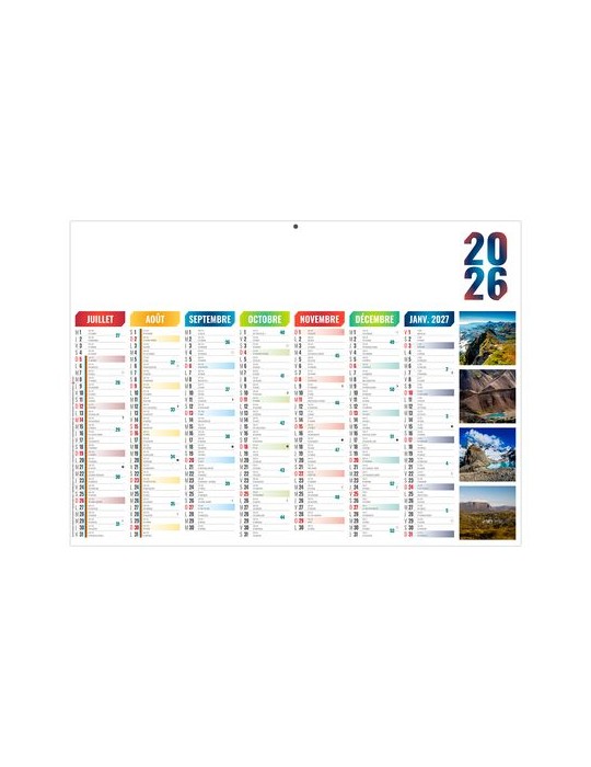 ALEXANDRE 2026 - MIDI 430 x 335 mm - LEGER 400G - SANS MARQUAGE - 1 TROU EN TETE