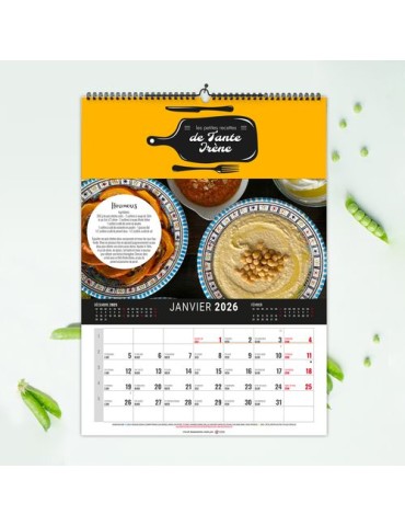 CALENDRIER MURAL 12 FEUILLETS CREATION 2026 - 240 x 330 mm - 11 FEUILLETS SUR 135g + 1 FEUILLET SUR 380g - SPIRALE BLANCHE EN TE