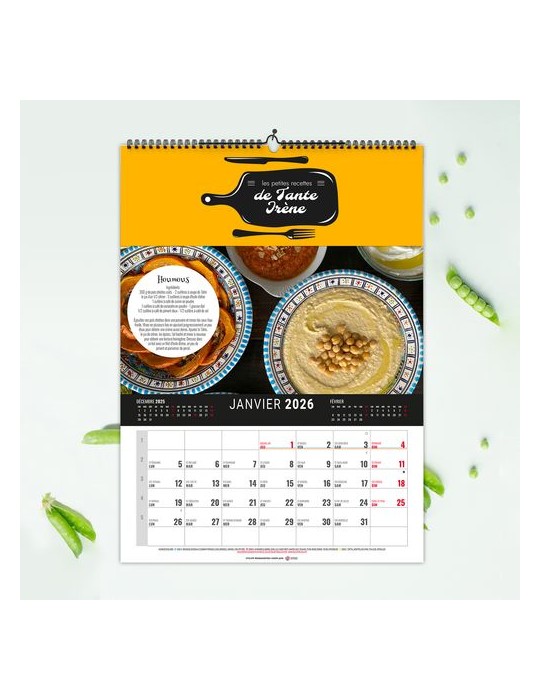 CALENDRIER MURAL 12 FEUILLETS CREATION 2026 - 240 x 330 mm - 11 FEUILLETS SUR 135g + 1 FEUILLET SUR 380g - SPIRALE BLANCHE EN TE