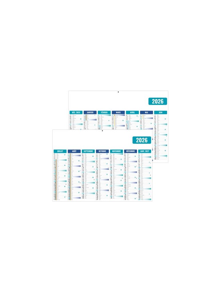 GAMECO BLEU 2026 - STANDARD 550 x 345 mm - LEGER 400G - SANS MARQUAGE - 1 TROU EN TETE