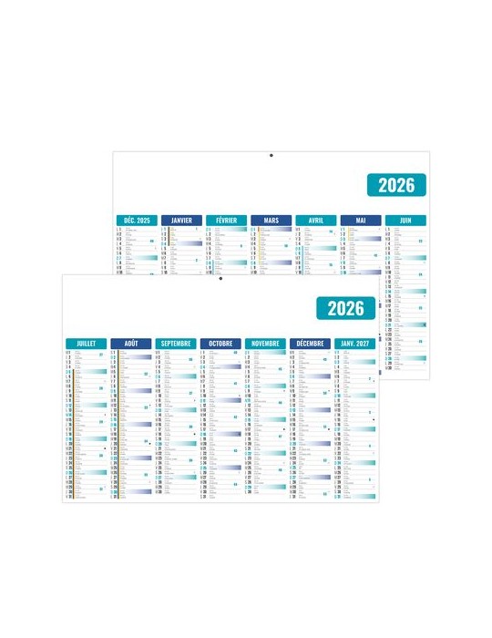 GAMECO BLEU 2026 - STANDARD 550 x 345 mm - LEGER 400G - SANS MARQUAGE - 1 TROU EN TETE