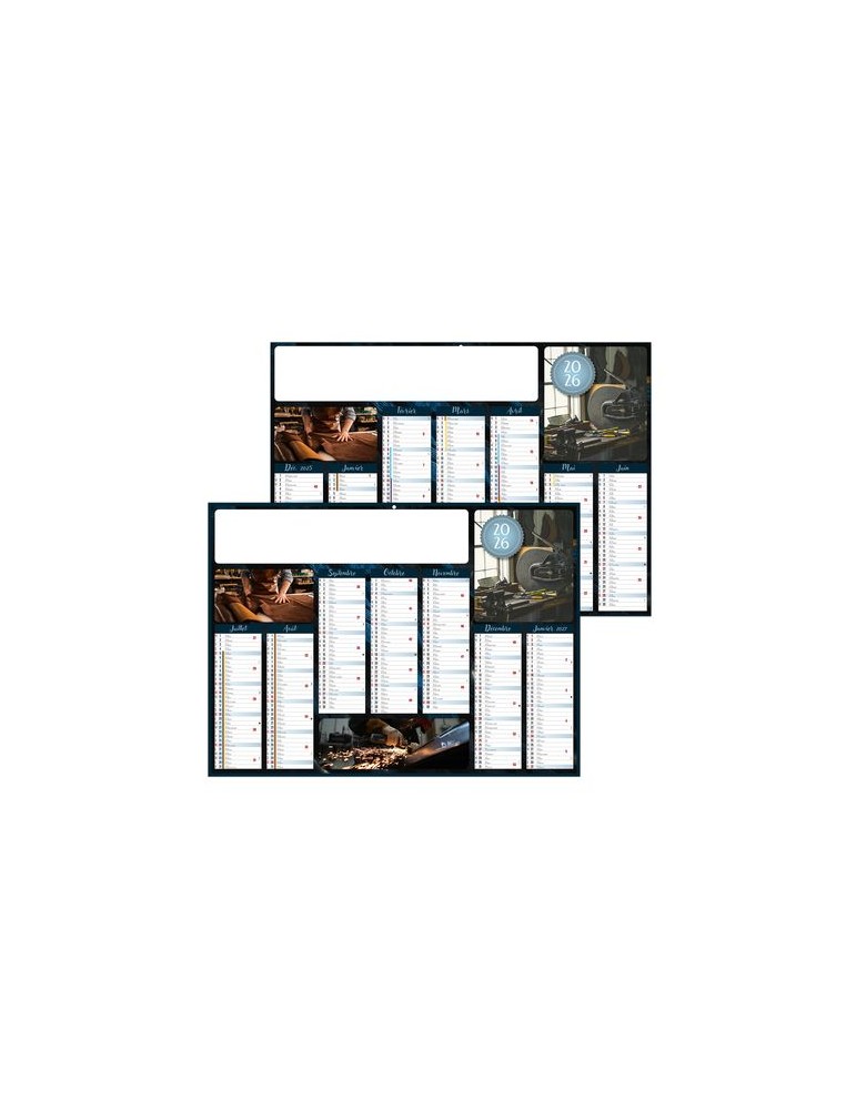 METAL 2026 - MIDI 430 x 335 mm - LEGER 400G - SANS MARQUAGE - 1 TROU EN TETE