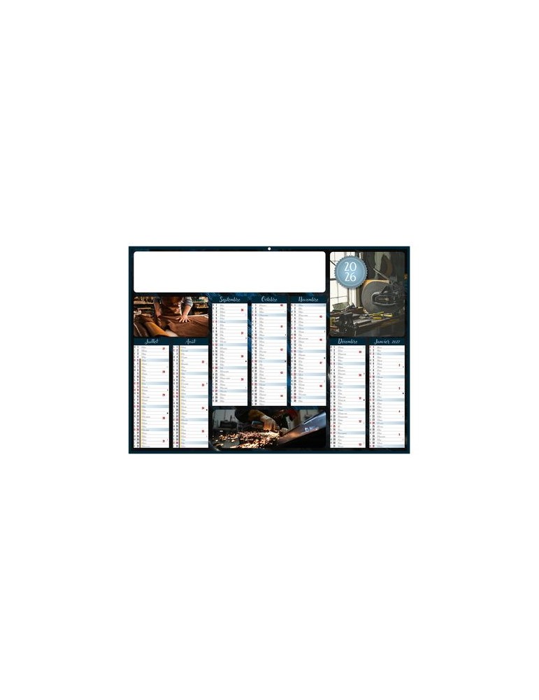 METAL 2026 - MIDI 430 x 335 mm - LEGER 400G - SANS MARQUAGE - 1 TROU EN TETE