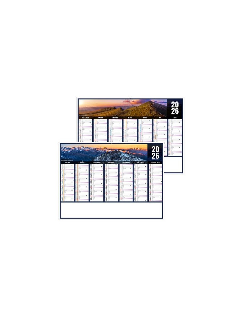 LIBERTE AUVERGNE-RHONE-ALPES 2026 - MIDI 430 x 335 mm - LEGER 400G - SANS MARQUAGE - 1 TROU EN TETE