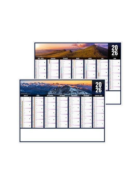 LIBERTE AUVERGNE-RHONE-ALPES 2026 - MIDI 430 x 335 mm - LEGER 400G - SANS MARQUAGE - 1 TROU EN TETE