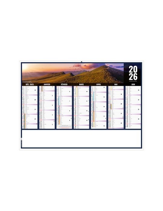 LIBERTE AUVERGNE-RHONE-ALPES 2026 - MIDI 430 x 335 mm - LEGER 400G - SANS MARQUAGE - 1 TROU EN TETE