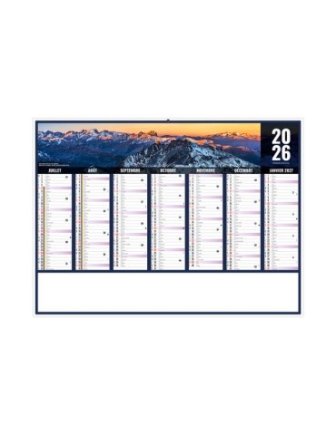 LIBERTE AUVERGNE-RHONE-ALPES 2026 - MIDI 430 x 335 mm - LEGER 400G - SANS MARQUAGE - 1 TROU EN TETE personnalisation rapide en F