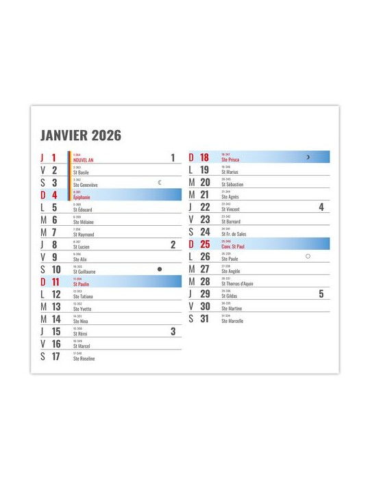 PLAQUE 1 VUE KELLY 2026 - DOS CARTON - EURO BLOC - SANS MARQUAGE