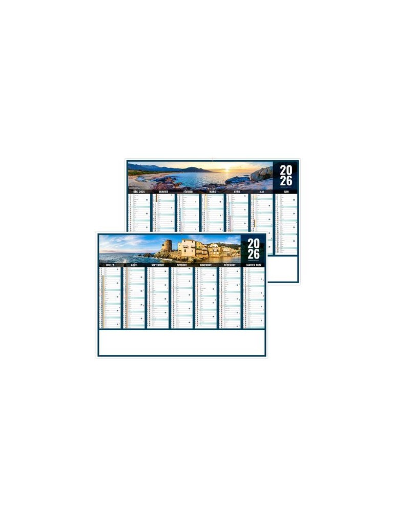 LIBERTE CORSE 2026 - MIDI 430 x 335 mm - LEGER 400G - SANS MARQUAGE - 1 TROU EN TETE