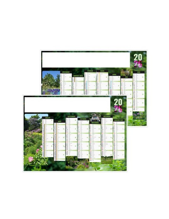 JARDINS 2026 - MIDI 430 x 335 mm - LEGER 400G - SANS MARQUAGE - 1 TROU EN TETE