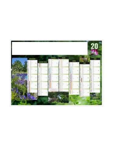 JARDINS 2026 - MIDI 430 x 335 mm - LEGER 400G - SANS MARQUAGE - 1 TROU EN TETE livraison express 24h 48h