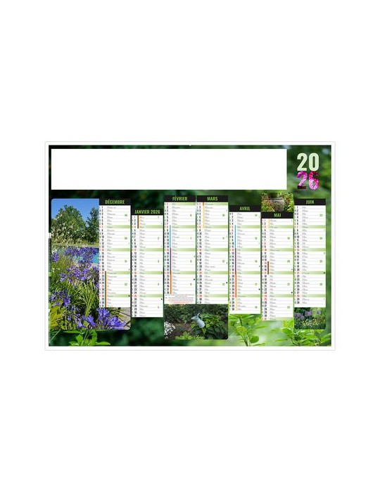 JARDINS 2026 - MIDI 430 x 335 mm - LEGER 400G - SANS MARQUAGE - 1 TROU EN TETE