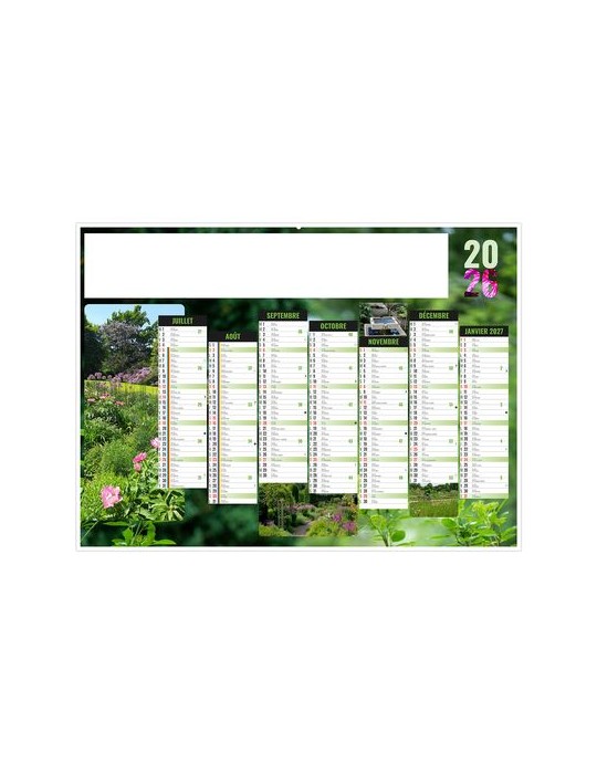 JARDINS 2026 - MIDI 430 x 335 mm - LEGER 400G - SANS MARQUAGE - 1 TROU EN TETE