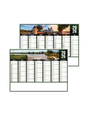 LIBERTE CENTRE-VAL-DE-LOIRE 2026 - MIDI 430 x 335 mm - LEGER 400G - SANS MARQUAGE - 1 TROU EN TETE