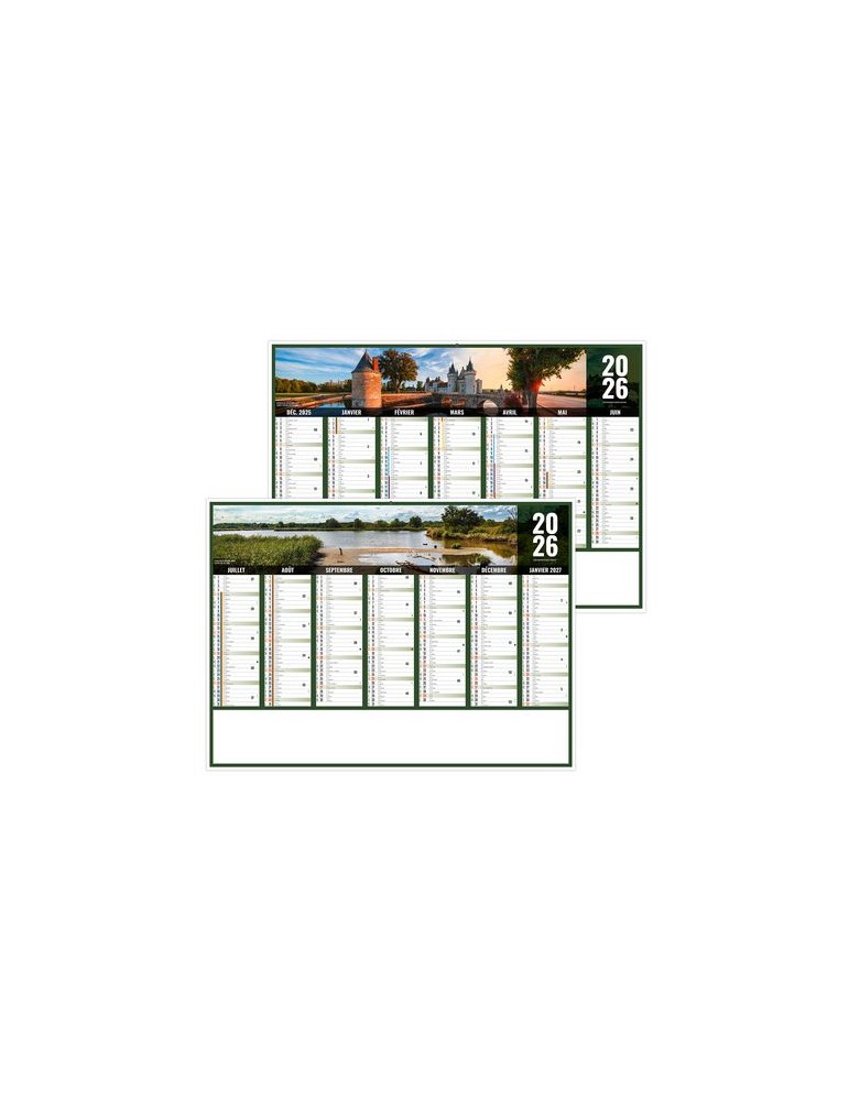 LIBERTE CENTRE-VAL-DE-LOIRE 2026 - MIDI 430 x 335 mm - LEGER 400G - SANS MARQUAGE - 1 TROU EN TETE