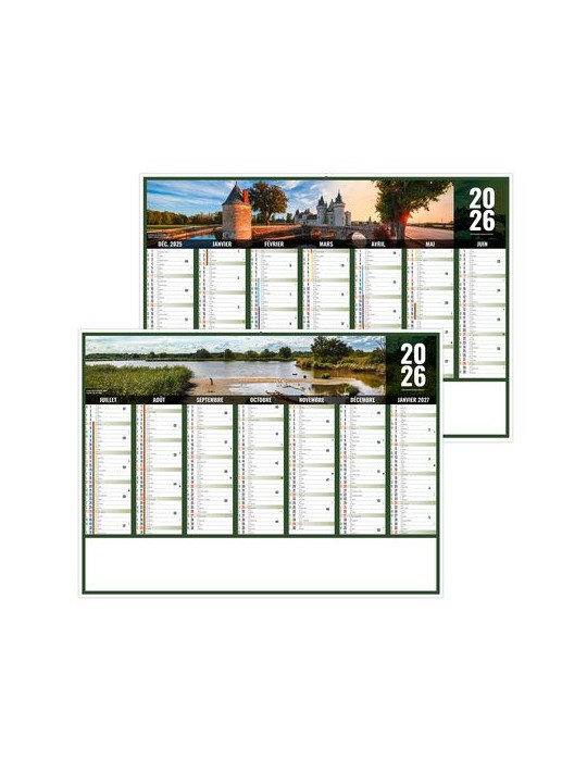 LIBERTE CENTRE-VAL-DE-LOIRE 2026 - MIDI 430 x 335 mm - LEGER 400G - SANS MARQUAGE - 1 TROU EN TETE