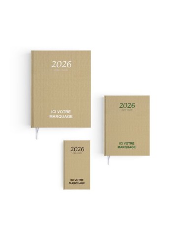 AGENDA EMBOITE KRAFT 2026 - MINI 90 x 165 mm - SANS MARQUAGE