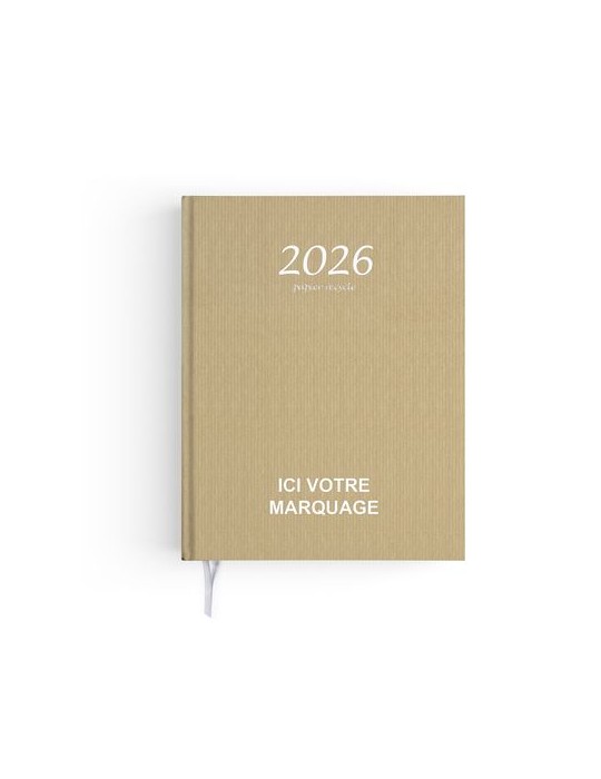 AGENDA EMBOITE KRAFT 2026 - MINI 90 x 165 mm - SANS MARQUAGE