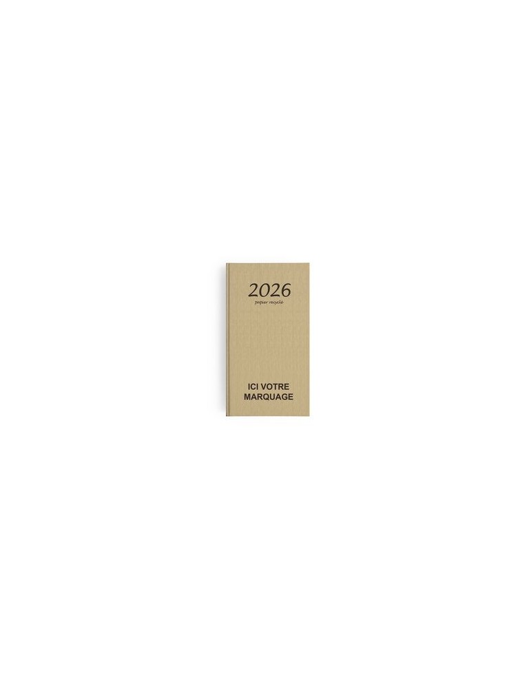 AGENDA EMBOITE KRAFT 2026 - MINI 90 x 165 mm - SANS MARQUAGE