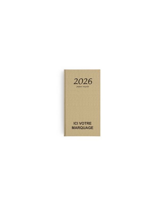 AGENDA EMBOITE KRAFT 2026 - MINI 90 x 165 mm - SANS MARQUAGE