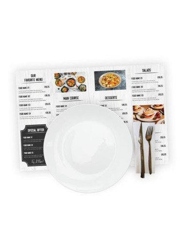 SET DE TABLE PAPIER 420 x 300 mm 80g OFFSET - IMPRESSION QUADRI RECTO SEUL
