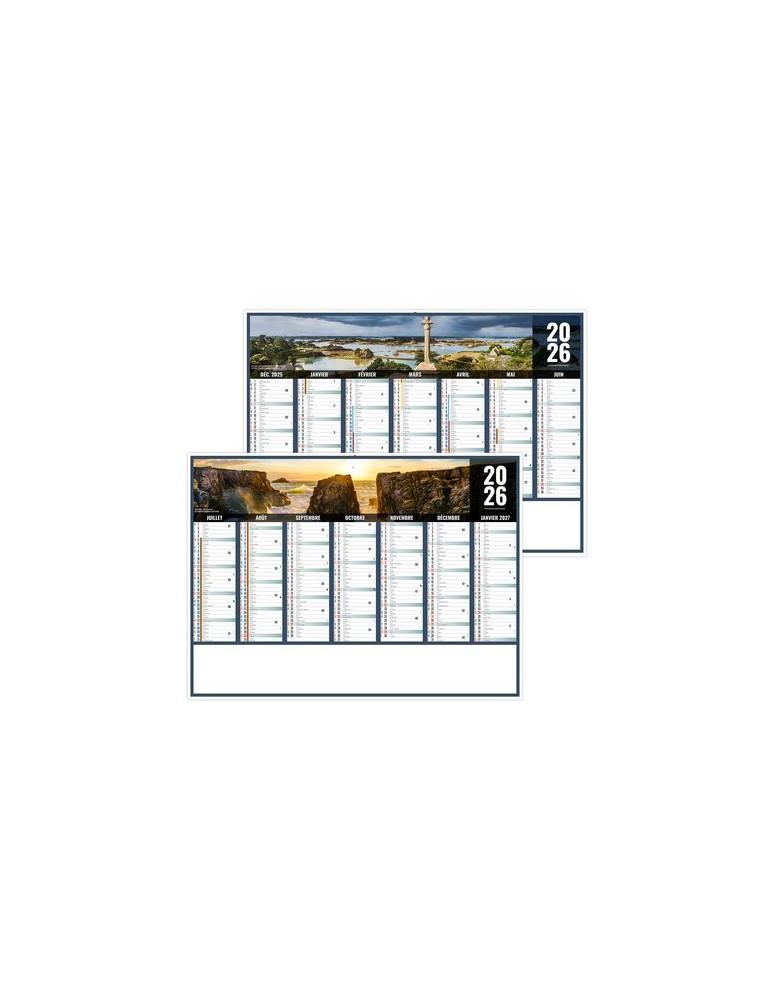 LIBERTE BRETAGNE 2026 - MIDI 430 x 335 mm - LEGER 400G - SANS MARQUAGE - 1 TROU EN TETE