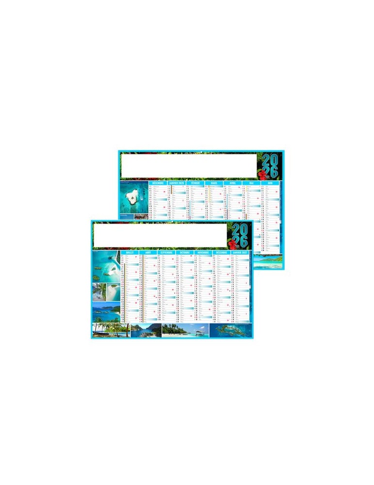 EXOTIC 2026 - MIDI 430 x 335 mm - LEGER 400G - SANS MARQUAGE - 1 TROU EN TETE