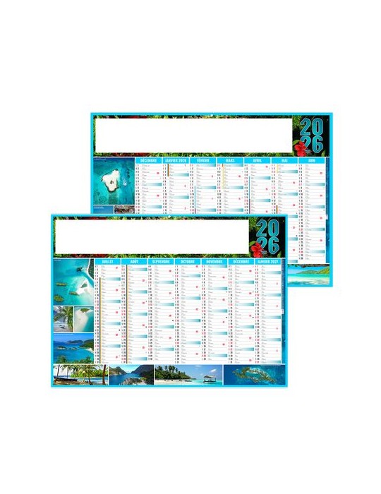 EXOTIC 2026 - MIDI 430 x 335 mm - LEGER 400G - SANS MARQUAGE - 1 TROU EN TETE