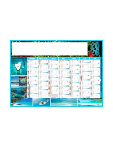 EXOTIC 2026 - MIDI 430 x 335 mm - LEGER 400G - SANS MARQUAGE - 1 TROU EN TETE livraison express 24h 48h