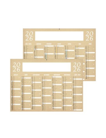 KRAFT 2026 - MIDI 430 x 335 mm - LEGER 400G - SANS MARQUAGE - 1 TROU EN TÊTE