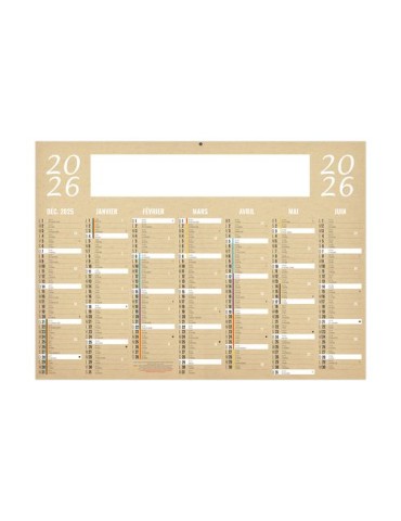 KRAFT 2026 - MIDI 430 x 335 mm - LEGER 400G - SANS MARQUAGE - 1 TROU EN TÊTE livraison express 24h 48h