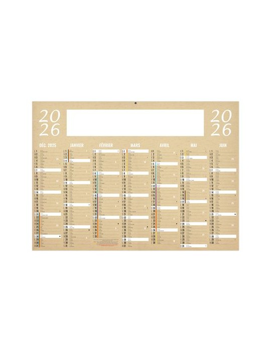 KRAFT 2026 - MIDI 430 x 335 mm - LEGER 400G - SANS MARQUAGE - 1 TROU EN TÊTE