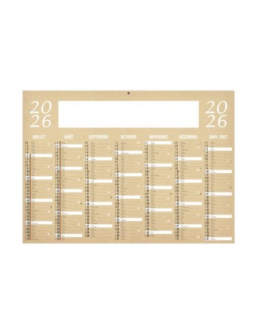 KRAFT 2026 - MIDI 430 x 335 mm - LEGER 400G - SANS MARQUAGE - 1 TROU EN TÊTE personnalisation rapide en France