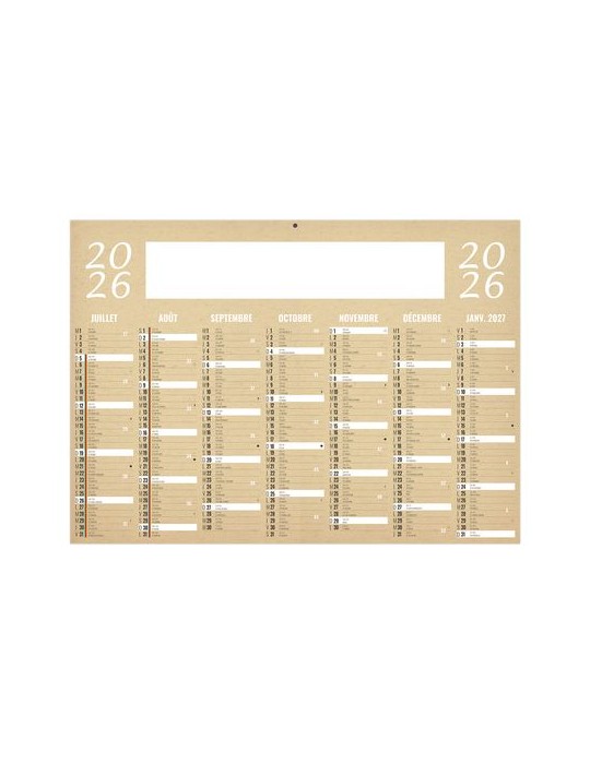 KRAFT 2026 - MIDI 430 x 335 mm - LEGER 400G - SANS MARQUAGE - 1 TROU EN TÊTE