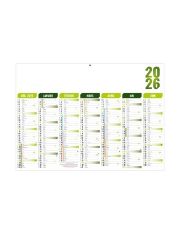FLORENTIN VERT 2026 - MIDI 430 x 335 mm - LEGER 400G - SANS MARQUAGE - 1 TROU EN TETE 2