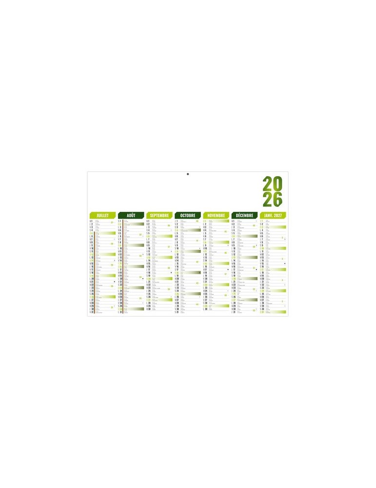 FLORENTIN VERT 2026 - MIDI 430 x 335 mm - LEGER 400G - SANS MARQUAGE - 1 TROU EN TETE