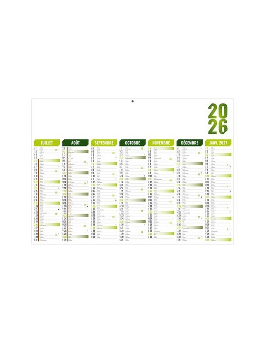 FLORENTIN VERT 2026 - MIDI 430 x 335 mm - LEGER 400G - SANS MARQUAGE - 1 TROU EN TETE