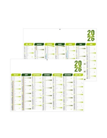 FLORENTIN VERT 2026 - MIDI 430 x 335 mm - LEGER 400G - SANS MARQUAGE - 1 TROU EN TETE 2