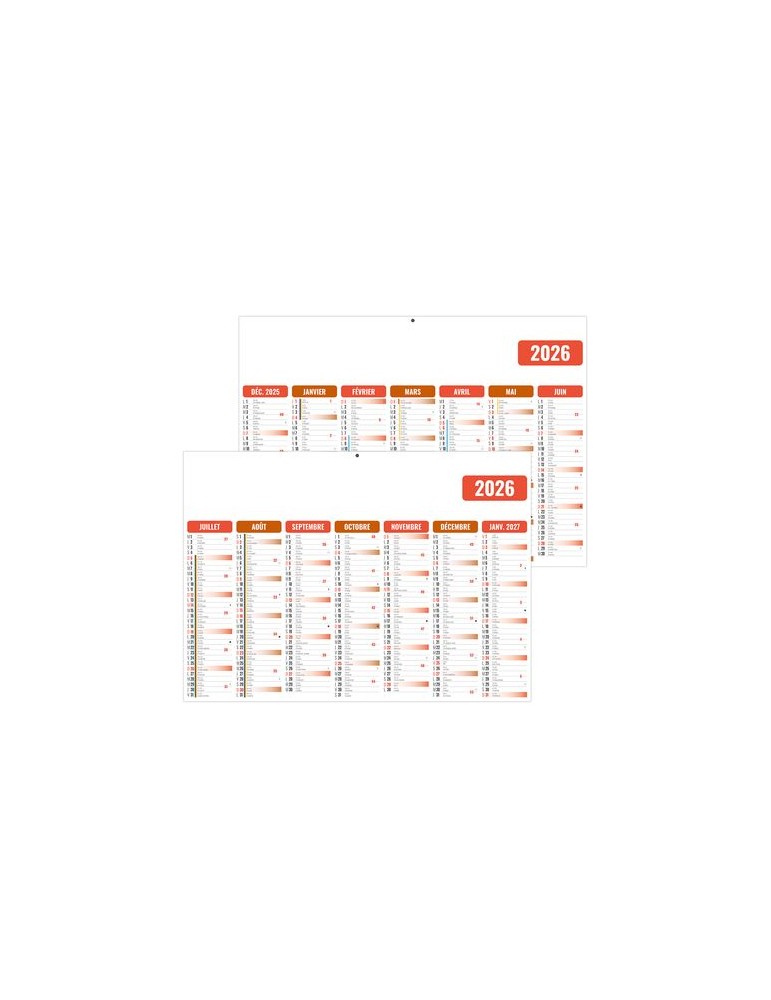 GAMECO ROUGE 2026 - MIDI 430 x 335 mm - LEGER 400G - SANS MARQUAGE - 1 TROU EN TETE