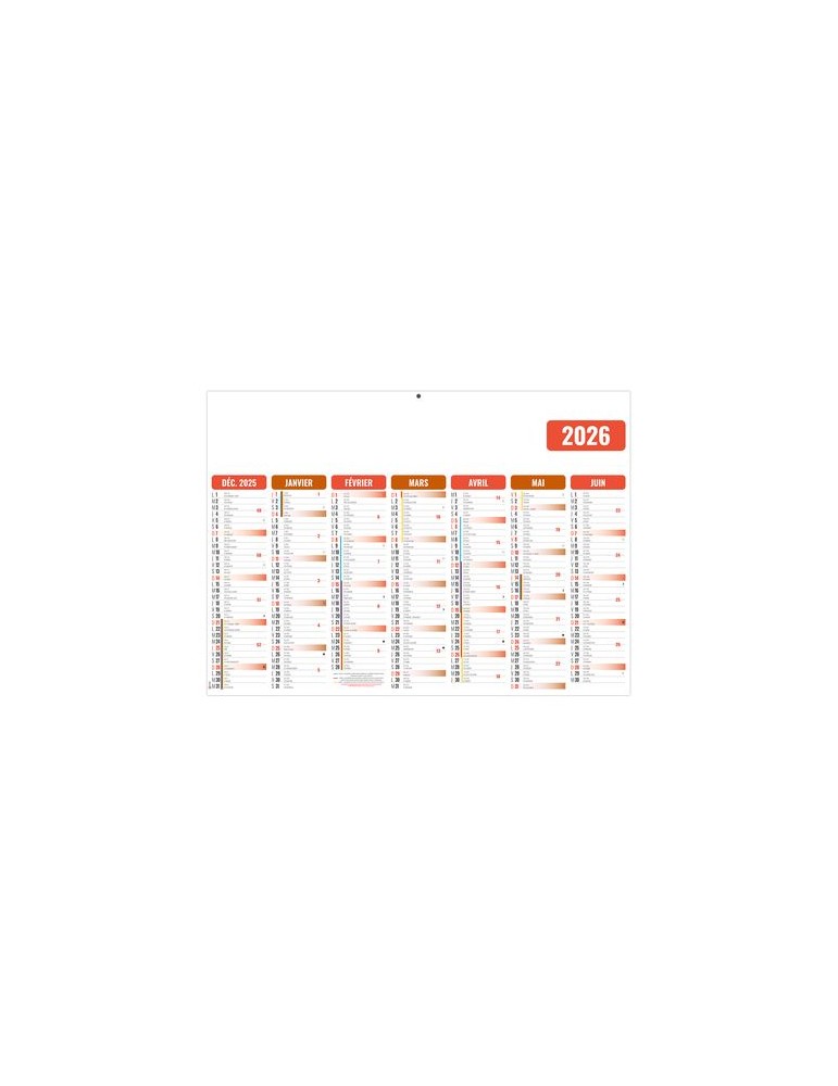 GAMECO ROUGE 2026 - MIDI 430 x 335 mm - LEGER 400G - SANS MARQUAGE - 1 TROU EN TETE