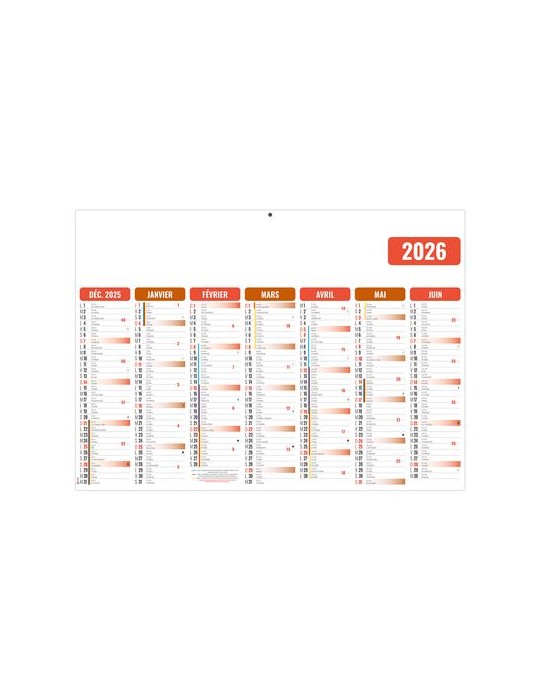 GAMECO ROUGE 2026 - MIDI 430 x 335 mm - LEGER 400G - SANS MARQUAGE - 1 TROU EN TETE