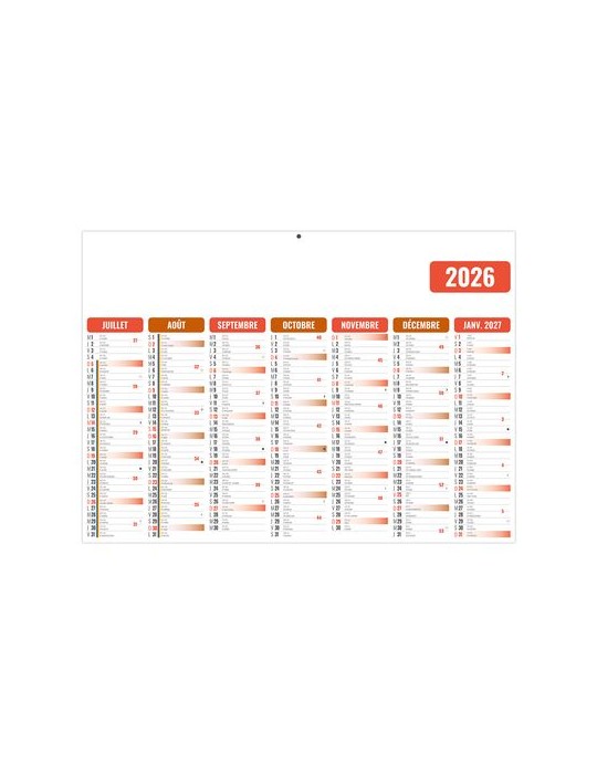 GAMECO ROUGE 2026 - MIDI 430 x 335 mm - LEGER 400G - SANS MARQUAGE - 1 TROU EN TETE