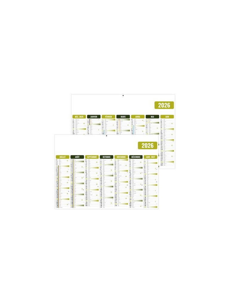 GAMECO VERT 2026 - MIDI 430 x 335 mm - LEGER 400G - SANS MARQUAGE - 1 TROU EN TETE