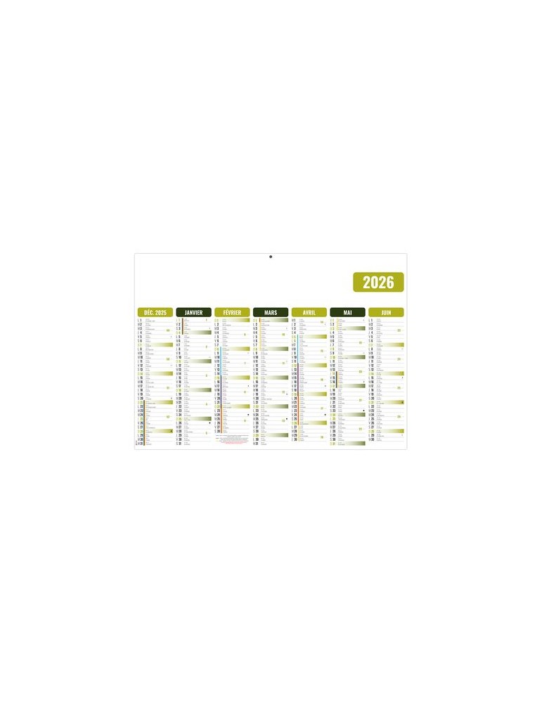 GAMECO VERT 2026 - MIDI 430 x 335 mm - LEGER 400G - SANS MARQUAGE - 1 TROU EN TETE