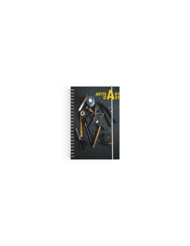 CARNET SPIRALE COUVERTURE SOUPLE - MAXI 210 x 297 mm - COUVERTURE 380g SATIMAT AVEC PELLICULAGE BRILLANT PAGE 1 ET 4 - BLOC DE 5