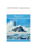 BLEU DE MER 2026 - 6 FEUILLETS - RELIURE BAGUETTE - MARQUAGE 1 COULEUR nombre de pages : 12 pages personnalisable avec votre log