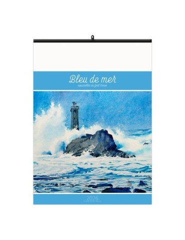 BLEU DE MER 2026 - 6 FEUILLETS - RELIURE BAGUETTE - MARQUAGE 1 COULEUR nombre de pages : 12 pages cadeau entreprise pas cher
