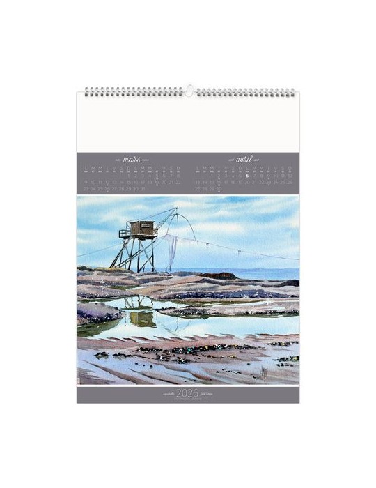 BLEU DE MER 2026 - 6 FEUILLETS - RELIURE BAGUETTE - MARQUAGE 1 COULEUR