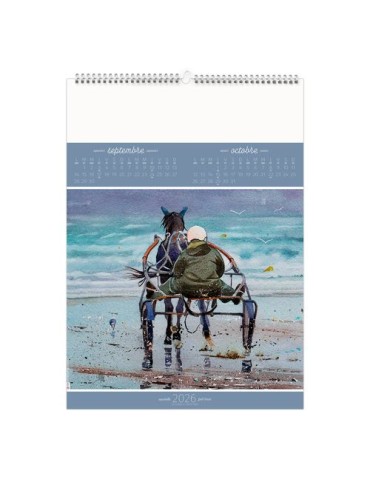 BLEU DE MER 2026 - 6 FEUILLETS - RELIURE BAGUETTE - MARQUAGE 1 COULEUR nombre de pages : 12 pages objet promotionnel éco-respons