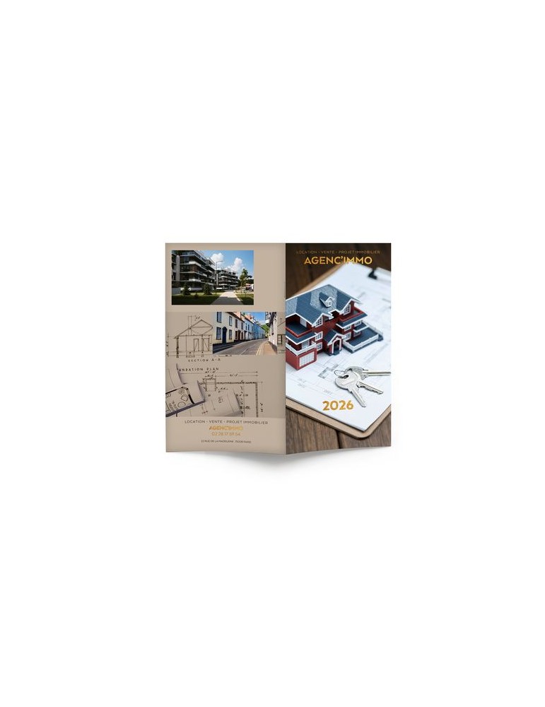 ECO POCHE CREATION 2026 - 95 x 165 mm - QUINZAINIER 64 PAGES - COUVERTURE 380g QUADRI PAGES 1 ET 4 - PELLICULAGE BRILLANT RECTO 